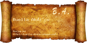 Buella Akács névjegykártya